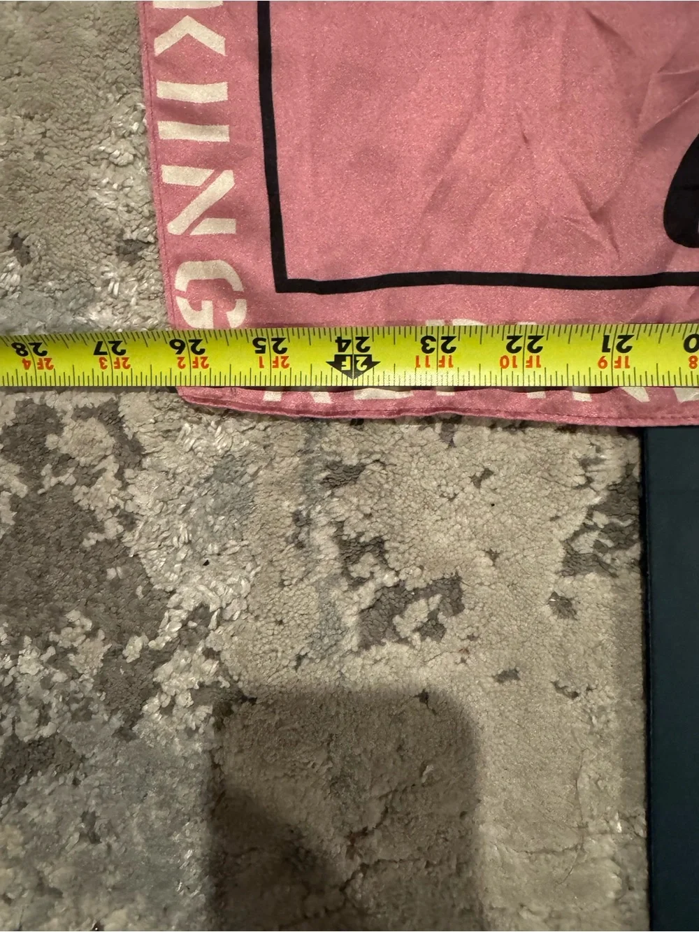 Vintage Miki Blance Academica Pink & Cream Ski-Themed Square Scarf